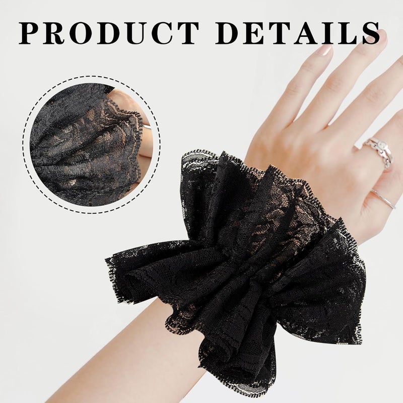 Itscolofy Lace Gloves Clown Accessories for Women, Lace Fingerless Gloves Clown Costume for Halloween Wedding Party - Image 2